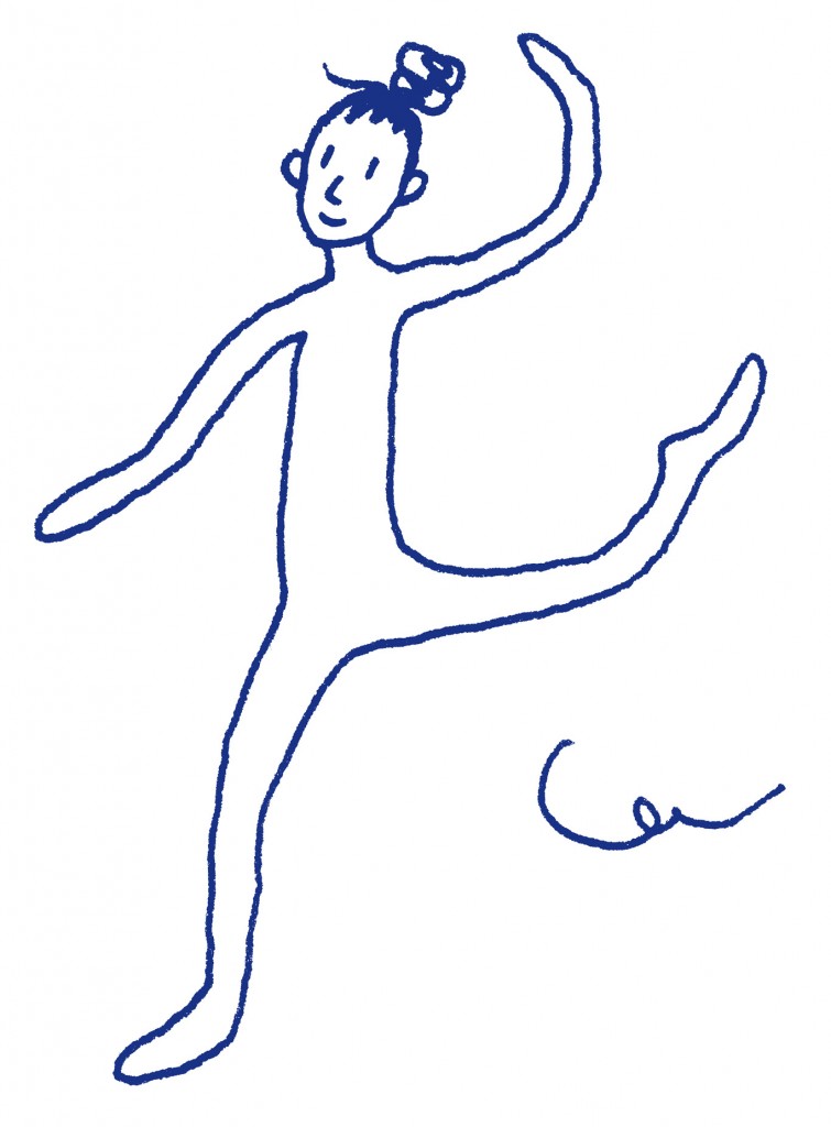 Illustration of contemporary dancer improvising.
